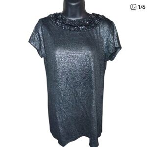 Alice & Olivia Elegant Black Beaded Women's Top